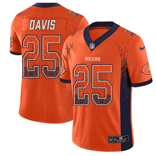 Nike Chicago Bears #25 Mike Davis Orange Alternate Men’s Stitched NFL Limited Rush Drift Fashion Jersey