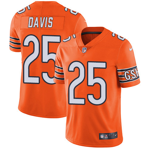Nike Chicago Bears #25 Mike Davis Orange Men’s Stitched NFL Limited Rush Jersey