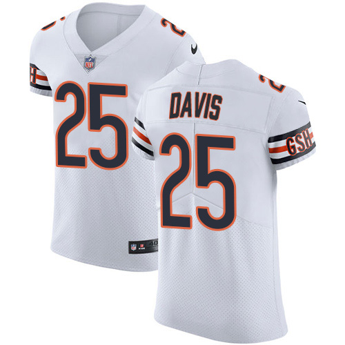 Nike Chicago Bears #25 Mike Davis White Men’s Stitched NFL Vapor Untouchable Elite Jersey