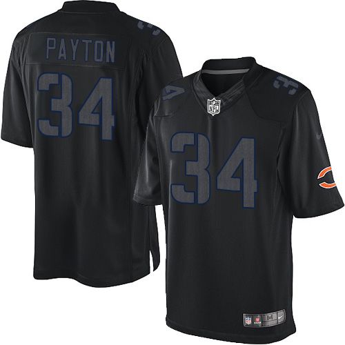 Nike Chicago Bears #34 Walter Payton Black Men’s Stitched NFL Impact Limited Jersey