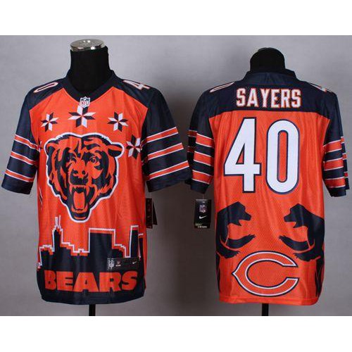 Nike Chicago Bears #40 Gale Sayers Orange Men’s Stitched NFL Elite Noble Fashion Jersey