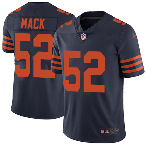 Nike Chicago Bears #52 Khalil Mack Navy Blue Alternate Men’s Stitched NFL Vapor Untouchable Limited Jersey
