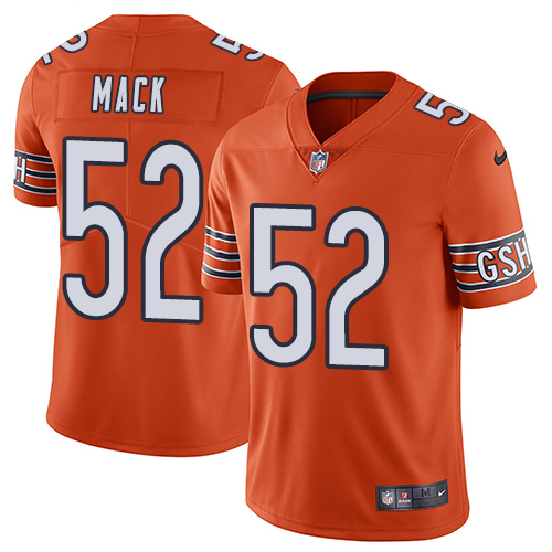 Nike Chicago Bears #52 Khalil Mack Orange Men’s Stitched NFL Limited Rush Jersey