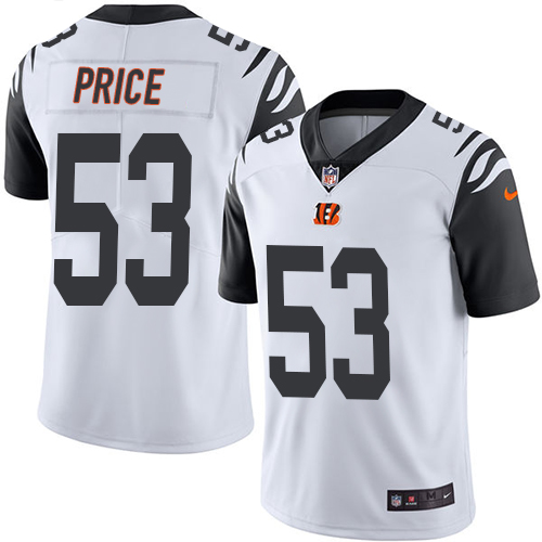 Nike Cincinnati Bengals #53 Billy Price White Men’s Stitched NFL Limited Rush Jersey