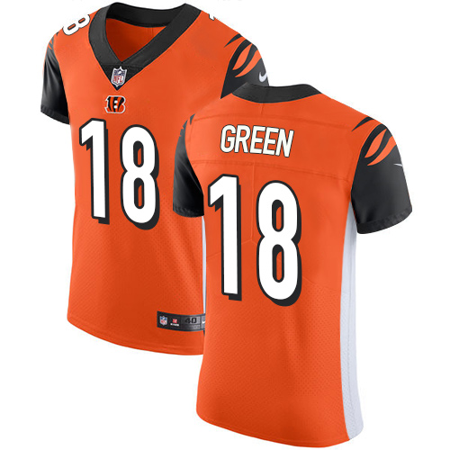 Nike Cincinnati Bengals #18 A.J. Green Orange Alternate Men’s Stitched NFL Vapor Untouchable Elite Jersey