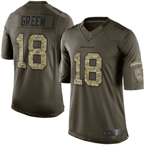 Nike Cincinnati Bengals #18 A.J. Green Green Men’s Stitched NFL Limited 2015 Salute to Service Jersey