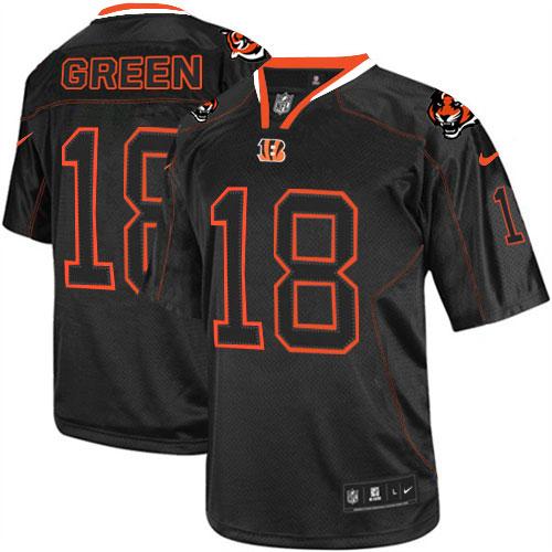 Nike Cincinnati Bengals #18 A.J. Green Lights Out Black Men’s Stitched NFL Elite Jersey