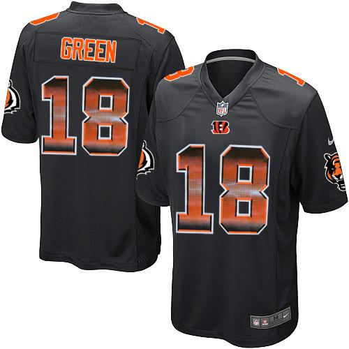 Nike Cincinnati Bengals #18 A.J. Green Black Team Color Men’s Stitched NFL Limited Strobe Jersey