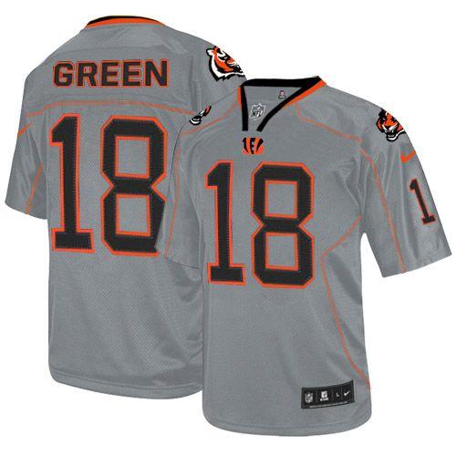 Nike Cincinnati Bengals #18 A.J. Green Lights Out Grey Men’s Stitched NFL Elite Jersey