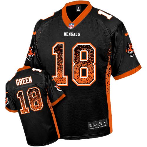 Nike Cincinnati Bengals #18 A.J. Green Black Team Color Men’s Stitched NFL Elite Drift Fashion Jersey