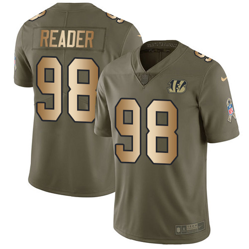 Nike Cincinnati Bengals #98 D.J. Reader Olive/Gold Men’s Stitched NFL Limited 2017 Salute To Service Jersey