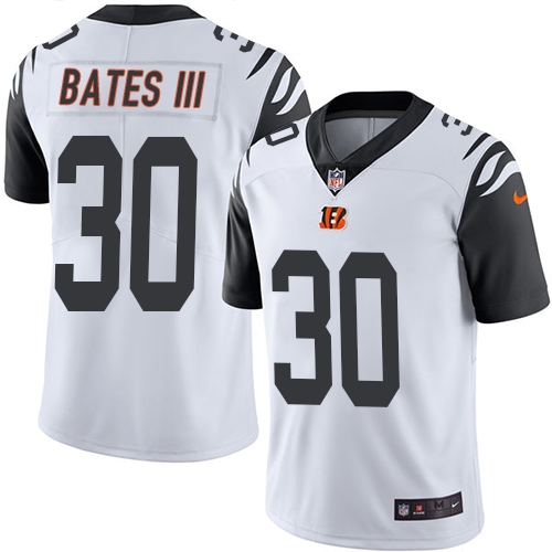 Nike Cincinnati Bengals #30 Jessie Bates III White Men’s Stitched NFL Limited Rush Jersey