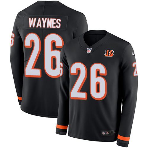 Nike Cincinnati Bengals #26 Trae Waynes Black Team Color Men’s Stitched NFL Limited Therma Long Sleeve Jersey
