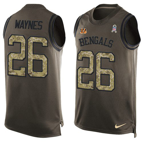 Nike Cincinnati Bengals #26 Trae Waynes Green Men’s Stitched NFL Limited Salute To Service Tank Top Jersey