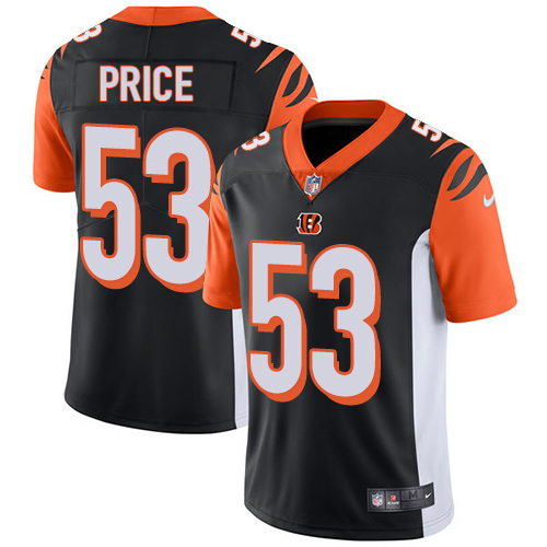 Nike Cincinnati Bengals #53 Billy Price Black Team Color Men’s Stitched NFL Vapor Untouchable Limited Jersey