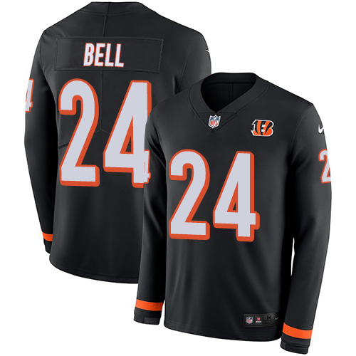Nike Cincinnati Bengals #24 Vonn Bell Black Team Color Men’s Stitched NFL Limited Therma Long Sleeve Jersey