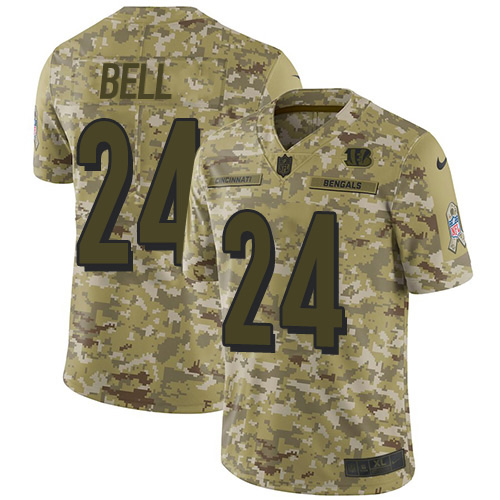 Nike Cincinnati Bengals #24 Vonn Bell Camo Men’s Stitched NFL Limited 2018 Salute To Service Jersey