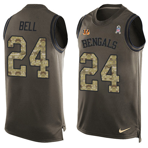 Nike Cincinnati Bengals #24 Vonn Bell Green Men’s Stitched NFL Limited Salute To Service Tank Top Jersey