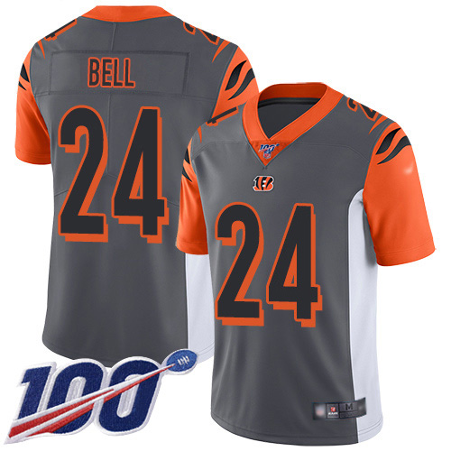 Nike Cincinnati Bengals #24 Vonn Bell Silver Men’s Stitched NFL Limited Inverted Legend 100th Season Jersey