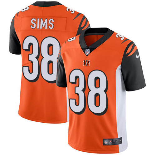 Nike Cincinnati Bengals #38 LeShaun Sims Orange Alternate Men’s Stitched NFL Vapor Untouchable Limited Jersey