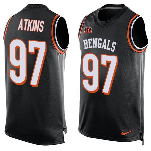 Nike Cincinnati Bengals #97 Geno Atkins Black Team Color Men’s Stitched NFL Limited Tank Top Jersey