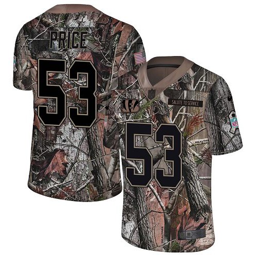 Nike Cincinnati Bengals No53 Billy Price Camo Women's Stitched NFL Limited 2019 Salute to Service Jersey