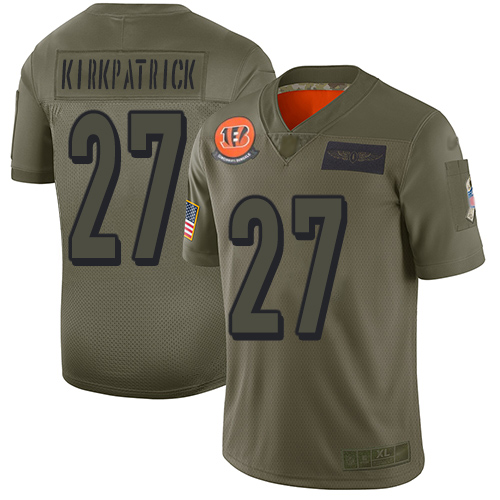 Nike Cincinnati Bengals #27 Dre Kirkpatrick Camo Men’s Stitched NFL Limited 2019 Salute To Service Jersey