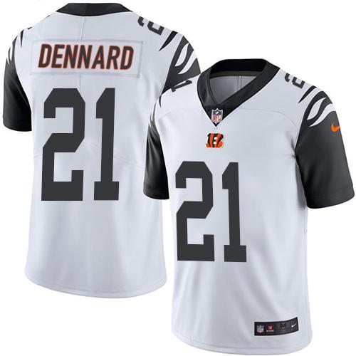 Nike Cincinnati Bengals #21 Darqueze Dennard White Men’s Stitched NFL Limited Rush Jersey