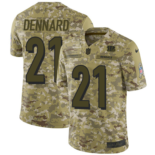 Nike Cincinnati Bengals #21 Darqueze Dennard Camo Men’s Stitched NFL Limited 2018 Salute To Service Jersey