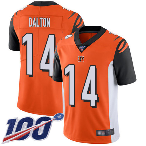 Nike Cincinnati Bengals #14 Andy Dalton Orange Alternate Men’s Stitched NFL 100th Season Vapor Limited Jersey