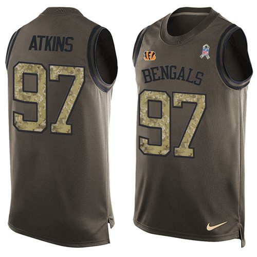 Nike Cincinnati Bengals #97 Geno Atkins Green Men’s Stitched NFL Limited Salute To Service Tank Top Jersey