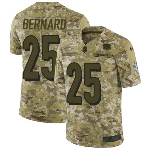 Nike Cincinnati Bengals #25 Giovani Bernard Camo Men’s Stitched NFL Limited 2018 Salute To Service Jersey