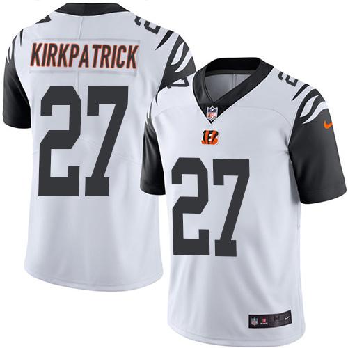 Nike Cincinnati Bengals #27 Dre Kirkpatrick White Men’s Stitched NFL Limited Rush Jersey