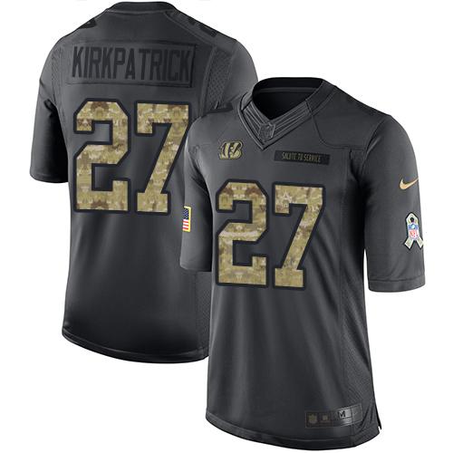 Nike Cincinnati Bengals #27 Dre Kirkpatrick Black Men’s Stitched NFL Limited 2016 Salute to Service Jersey