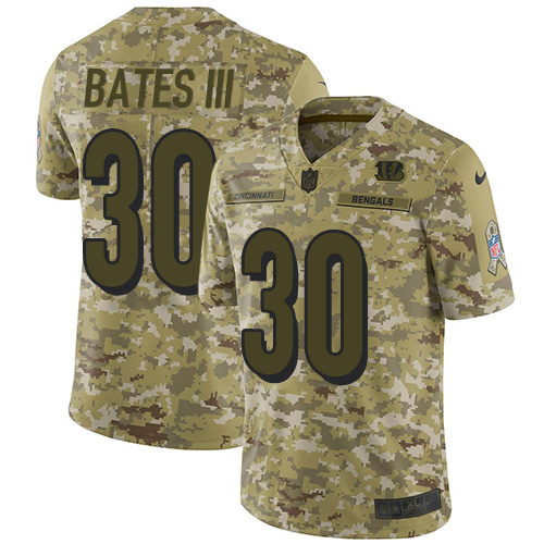 Nike Cincinnati Bengals #30 Jessie Bates III Camo Men’s Stitched NFL Limited 2018 Salute To Service Jersey