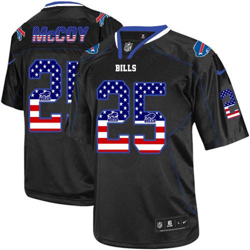 Nike Buffalo Bills #25 LeSean McCoy Black Men’s Stitched NFL Elite USA Flag Fashion Jersey