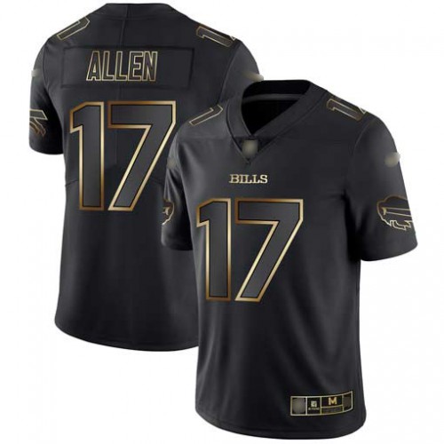 Nike Buffalo Bills #17 Josh Allen Black/Gold Men’s Stitched NFL Vapor Untouchable Limited Jersey