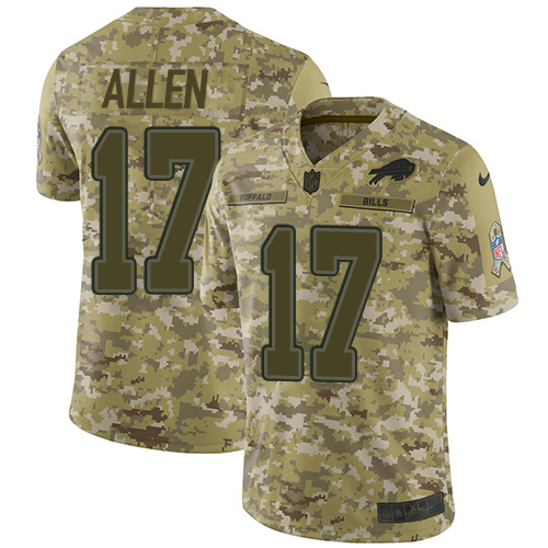 Nike Buffalo Bills #17 Josh Allen Camo Men’s Stitched NFL Limited 2018 Salute To Service Jersey