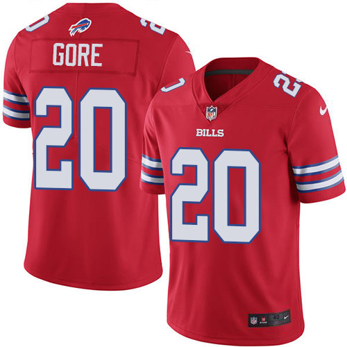 Nike Buffalo Bills #20 Frank Gore Red Men’s Stitched NFL Elite Rush Jersey