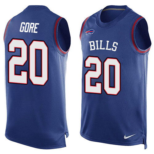 Nike Buffalo Bills #20 Frank Gore Royal Blue Team Color Men’s Stitched NFL Limited Tank Top Jersey