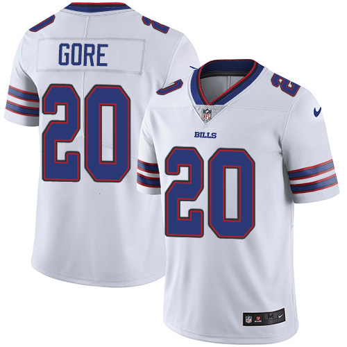 Nike Buffalo Bills #20 Frank Gore White Men’s Stitched NFL Vapor Untouchable Limited Jersey
