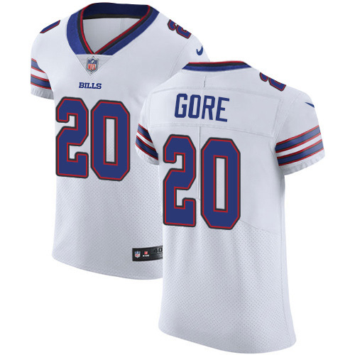 Nike Buffalo Bills #20 Frank Gore White Men’s Stitched NFL Vapor Untouchable Elite Jersey