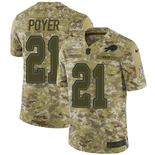 Nike Buffalo Bills #21 Jordan Poyer Camo Men’s Stitched NFL Limited 2018 Salute To Service Jersey