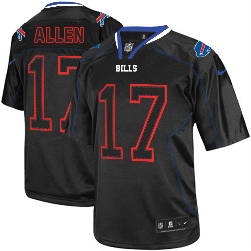 Nike Buffalo Bills #17 Josh Allen Lights Out Black Men’s Stitched NFL Elite Jersey