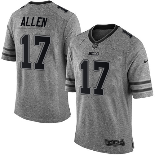 Nike Buffalo Bills #17 Josh Allen Gray Men’s Stitched NFL Limited Gridiron Gray Jersey