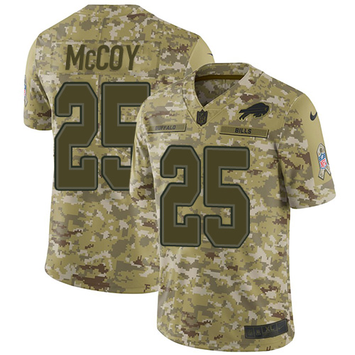Nike Buffalo Bills #25 LeSean McCoy Camo Men’s Stitched NFL Limited 2018 Salute To Service Jersey