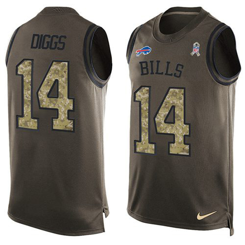 Nike Buffalo Bills #14 Stefon Diggs Green Men’s Stitched NFL Limited Salute To Service Tank Top Jersey
