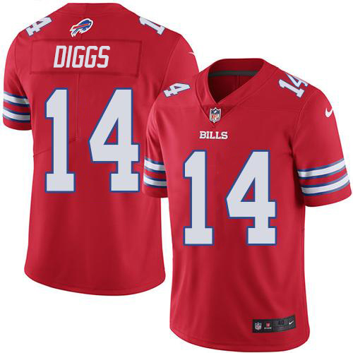 Nike Buffalo Bills #14 Stefon Diggs Red Men’s Stitched NFL Limited Rush Jersey
