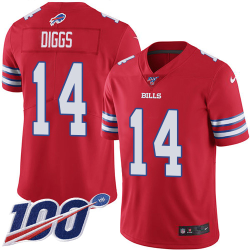 Nike Buffalo Bills #14 Stefon Diggs Red Men’s Stitched NFL Limited Rush 100th Season Jersey