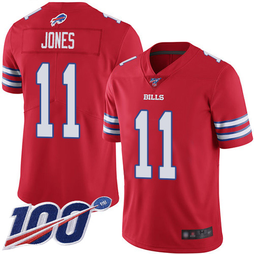 Nike Buffalo Bills #11 Zay Jones Red Men’s Stitched NFL Limited Rush 100th Season Jersey